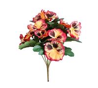 Benoon Fleur Artificielle 1Pc Pensée Jardin Bricolage Scène Fête Maison Mariage Artisanat Décoration Orange Jaune