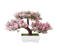 Benoon Fleurs Artificielles pour L'extérieur 1 Pc Fleur Artificielle Pin Arbre Plante Photographie Accessoire Mariage Maison Bonsaï Décor Rose