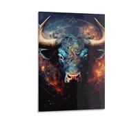 Benoumoney Abstract Bull Art Print Tableaux Muraux Pour Salon, Salle De Bain, Toilettes, Décoration, Tableaux Pour Salon 24x36inch(60x90cm)