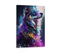 Benoumoney Colorful Abstract Dog Art Print Tableaux Muraux Pour Salon, Chambre À Coucher, Grande Toile Murale Pour Salon 24x36inch(60x90cm)