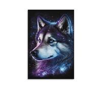 Benoumoney Galaxy Wolf Art Print Tableaux Muraux Pour Salon, Bureau, Cuisine, Galerie, Couloir, Salle De Bain, Décoration Murale, Toile Prête À Accrocher Pour Salon 24x36inch(60x90cm)
