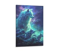 Benoumoney Wolf Spirit Art Print Tableaux Muraux Pour Salon, Décoration Mignonne, Toile Prête À Accrocher Pour Le Salon 12x18inch(30x45cm)