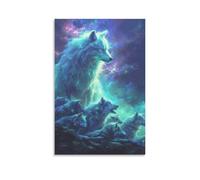 Benoumoney Wolf Spirit Art Print Tableaux Muraux Pour Salon - Décoration Moderne - Grand Format 16x24inch(40x60cm)