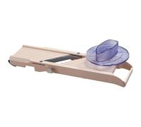 Benriner - Mandoline Japonaise Premium 64 mm + Poussoir de sécurité 65 mm - ABS + Inox - Tranche Fruits et Légumes et Réalise Frites et Juliennes - 3 Lames Interchangeables