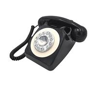 Benross 44520 Téléphone Filaire rétro Classique/Style Vintage/Son de Sonnerie Classique/Numérotation à Bouton-Poussoir/Fonction Rappel/Installation Facile/Noir