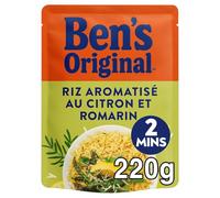 BEN'S ORIGINAL - Riz Aromatisé au Citron et Romarin - Sachet Micro-Ondable - Prêt en 2 Minutes · Idéal Bureau, Pique-Nique et Repas Express - le sachet de 220 g - Le Lot De 4