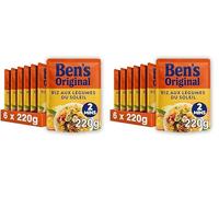 BEN'S ORIGINAL Riz aux Légumes du Soleil 2 Min (6 x 220 g) (Lot de 2)