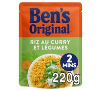 BEN'S ORIGINAL - Riz Express au Curry et Légumes Savoureux, Prêt en 2 Min (Sachet 220g) - Le Lot De 4