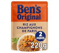 BEN'S ORIGINAL - Riz Express aux Champignons de Paris, Texture Fondante et Saveurs Authentiques (Sachet 220g) - Le lot de 6