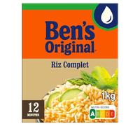 BEN'S ORIGINAL - Riz Long Complet - Prêt en 12 Minutes - Incollable à Chaque Cuisson - Grain Toujours Séparé - la boite de 1Kg - Le Lot De 3