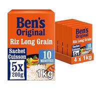 BEN'S ORIGINAL Riz Long Grain Sachet Cuisson 10 Minutes 1kg (Lot de 4)