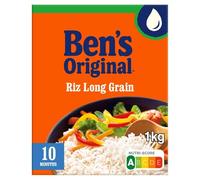 BEN'S ORIGINAL - Riz Long Pratique Cuisson Express 10 min, Texture Légère et Savoureuse (Boîte 1kg) - Le lot de 3