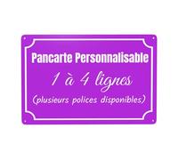 BeNsil Pancarte Personnalisable Panneau Personnalisé Intérieur/Extérieur - Vidéo Surveillance Panneau Plaque Alarme - Garage, Hôtel, École, Jardin, Adresse Résidentielle - Violet