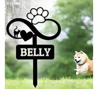 BeNsil Pierre Tombale Personnalisée pour Animaux de Compagnie,Chat Chien Pierre Tombale, Hommage funéraire Personnalisable pour Chat ou Plaque Gravée Funéraire pour Animaux de Compagnie Motif