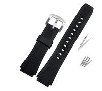 BENSOI Bracelet de Montre de Sport en Caoutchouc de Silicone Noir Compatible avec Les Bracelets de Montre Casio Edifice EF-552 EF-552D-1A Bracelet for Homme Boucle en Acier Inoxydable 25 * 20 mm (Col