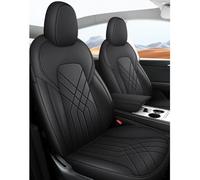 BENSOI Tapis de Couverture de siège Avant et arrière Housse de siège Voiture pour Tesla Model Y 2024, Housse de Protection Respirante en Cuir PU Premium, Toute la Saison,Black