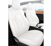 BENSOI Tapis de Couverture de siège Avant et arrière Housse de siège Voiture pour Tesla Model Y 2024, Housse de Protection Respirante en Cuir PU Premium, Toute la Saison,White
