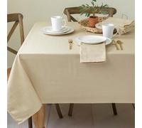 Benson Mills Cameron Nappe en Tissu texturé pour Salle à Manger Quotidienne, Maison, fête, Mariage et Vacances (152,4 x 355,6 cm, rectangulaire, Lin/Beige/Taupe)