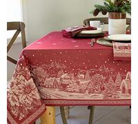 Benson Mills Engineered Jacquard Heavyweight Fabric Table Cloth, Holiday, Winter, and Christmas Tablecloth (Christmas Story, 60" x 104" Rectangular)