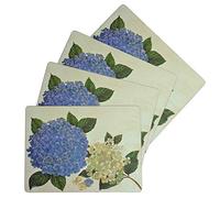 Benson Mills Lot de 4 Sets de Table en liège épais, faciles à Nettoyer, pour Table de Cuisine et de Salle à Manger (rectangulaires, 30,5 x 40,6 cm, Motif Hortensia)