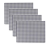 Benson Mills Lot de 4 Sets de Table en liège épais, faciles à Nettoyer, pour Table de Cuisine et de Salle à Manger (rectangulaires, 30,5 x 40,6 cm, Motif Vichy Bleu Marine)