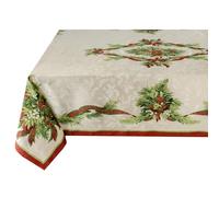 Benson Mills Nappe de Noël en Tissu imprimé d'ingénierie (132,1 x 177,8 cm, rectangulaire, Rubans de Noël)
