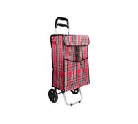 Benson Products Chariot de courses pliable avec 2 roues, 92 x 34 x 27 cm, capacité de charge 25 kg, volume 40 litres, motif à carreaux - Idéal pour les courses et le transport d'objets