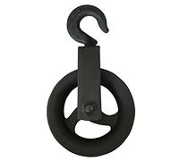Benson Tools IB10432 Umlenkrolle 110 mm Metallguss Baurolle Handaufzug Seilrolle mit Haken Hebehaken, Multicolour