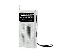 Benss Petites radios portables AM FM, radios à transistors 2AA à piles avec meilleure réception, radio avec haut-parleur et prise casque, radio de poche pour intérieur, extérieur et d'urgence (blanc)