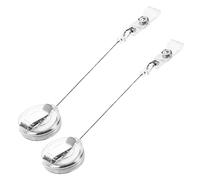 Benssey 2X Badge de Cartes Retractable D'Identite de Passe de Ski Transparent Blanc Avec Codon de Boucle Telescopique Anti-Vol