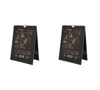 Benssey 2X Dark ForestLunar Calendar 2025 Pendentif Mural Illustré pour Bureau Maison ArtMoon Calendrier Cadeau Décor
