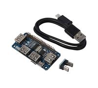 Benssey 4 Ports Hub USB Chapeau pour 3/2 / Zero W Carte D'Extension USB À Uart pour Débogage en Série Compatible avec USB 2.0/1.1
