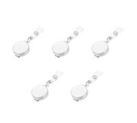 Benssey 5X Badge de Cartes Retractable D'Identite de Passe de Ski Transparent Blanc avec Codon de Boucle Telescopique Anti-Vol