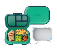 Bentgo Chill Kids Boîte à repas anti-fuite - Boîte à bento avec 4 compartiments et bloc réfrigérant intégré, capacité d'environ 780 ml, sans PFAS et sans BPA, passe au micro-ondes et au lave-vaisselle