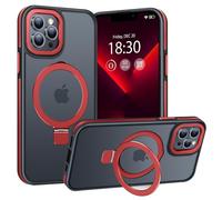 BENTIACC pour iPhone 13 Pro Coque Anneau de Support Magnétique Robuste Invisible, Coque Militaire Translucide Givrée, Résistante aux Chocs, aux Rayures et aux Empreintes Digitales（Rouge）