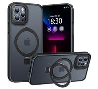 BENTIACC pour iPhone 13 Pro Max Coque Anneau de Support Magnétique Robuste Invisible, Coque Militaire Translucide Givrée, Résistante aux Chocs, aux Rayures et aux Empreintes Digitales (Noir)