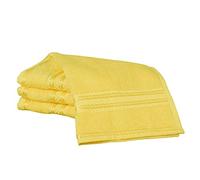 Bentley Priory Linens Lot de 4 serviettes de toilette Supreme pour salle de bain en coton égyptien super doux 500 g/m² - Absorbantes et à séchage rapide - 30 x 30 cm (jaune)