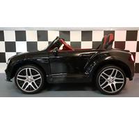 Bentley Supersports Voiture 1 place et demie pour enfants de 1 à 7 ans, roues en caoutchouc EVA, siège en cuir Noir