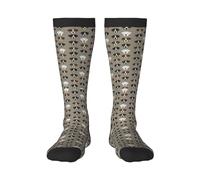 BeNtli Chaussettes d'équipage, bas chaussettes de compression chaussettes de sport nouveauté décontractées 55CM pour unisexe Boxer chien Boxer chiens têtes de boxeur marron