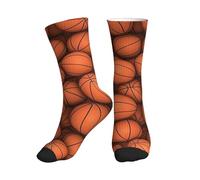 BeNtli Chaussettes d'équipage, chaussettes de compression, chaussettes de sport, chaussettes de mollet, chaussettes de yoga pour unisexe 40 cm,Basket Orange