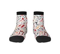 BeNtli Chaussettes d'équipage, chaussettes de compression chaussettes de sport de nouveauté décontractées de 30 cm de long pour la poussière d'alphabet hébreu créatif unisexe