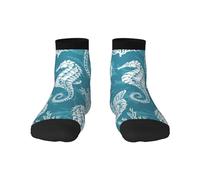 BeNtli Chaussettes d'équipage, chaussettes de compression chaussettes de sport de nouveauté décontractées 30 cm de long pour coquillages unisexes hippocampe corail