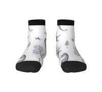 BeNtli Chaussettes d'équipage, chaussettes de compression chaussettes de sport de nouveauté décontractées 30CM de long pour unisexe hippocampe corail étoile de mer mer été