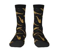 BeNtli Chaussettes d'équipage, chaussettes de compression chaussettes de sport de nouveauté décontractées 40 CM de long pour Saxophone unisexe