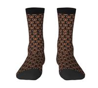 BEntLi Chaussettes d'équipage, chaussettes de compression chaussettes de sport de nouveauté décontractées 40 cm de long pour motif bretzel unisexe