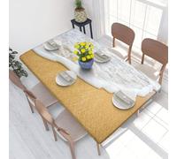BeNtli Nappe imperméable à Bord élastique 1,2 m pour la Cuisine, Sable avec Coquillages de mer