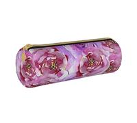 BeNtli Pochette à Crayons, étui à stylos, Sac à Crayons Portable, Pochette en Cuir, Sacs de Rangement de papeterie, Roses pivoines Aquarelle Violet Lilas et Violet