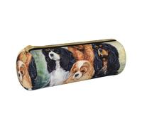 BeNtli Pochette à Crayons, étui à stylos, Sac à Crayons Portable, Pochette en Cuir, Sacs de Rangement de papeterie, Cavalier King Charles Spaniel doré Noir
