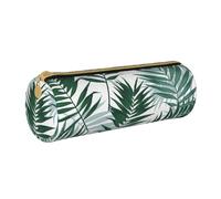 BeNtli Pochette à Crayons, étui à stylos, Sac à Crayons Portable, Pochette en Cuir, Sacs de Rangement de papeterie, Modèle sans Couture De Jungle Tropicale avec des Feuilles De Palmier