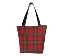 BeNtli Sac à bandoulière, fourre-tout en toile grand sac femmes sac à main décontracté sacs à provisions réutilisables,Motif écossais rouge